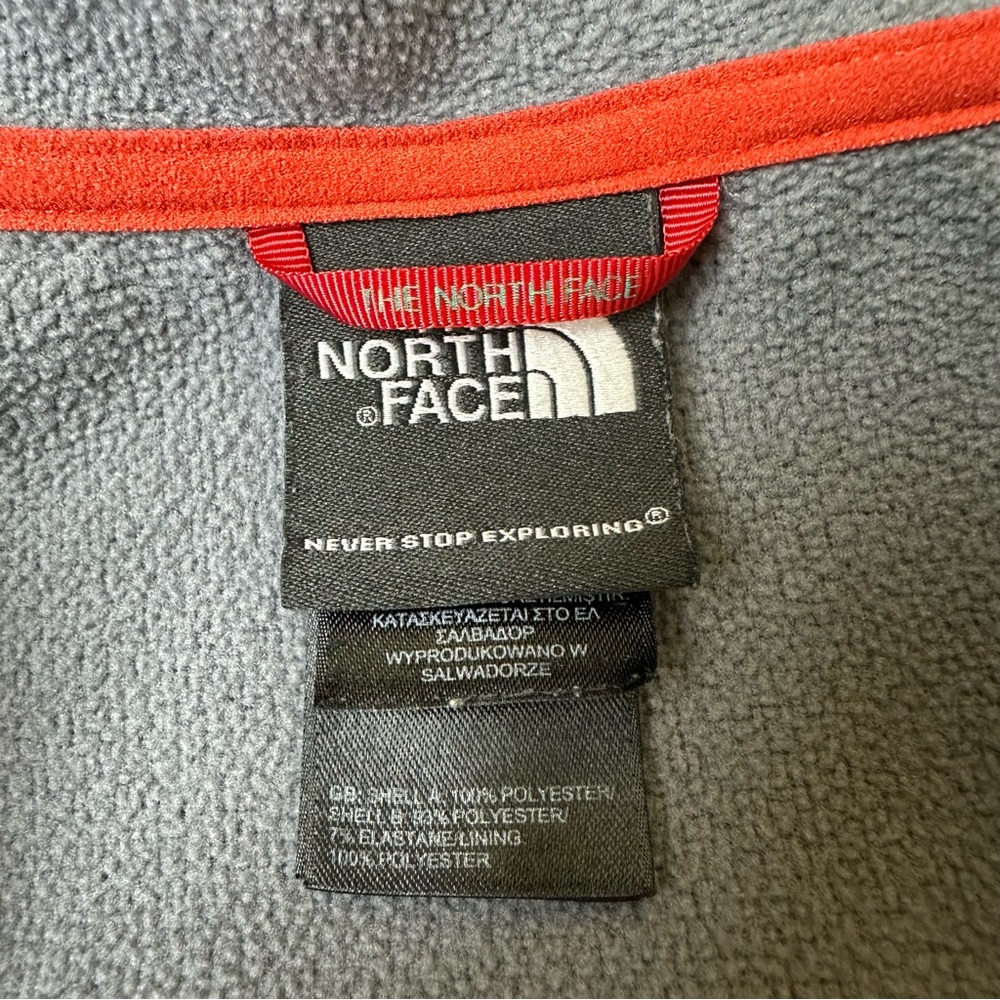 The North Face Gray Hooded Fleece with Orange Accents - Picture 4 of 7